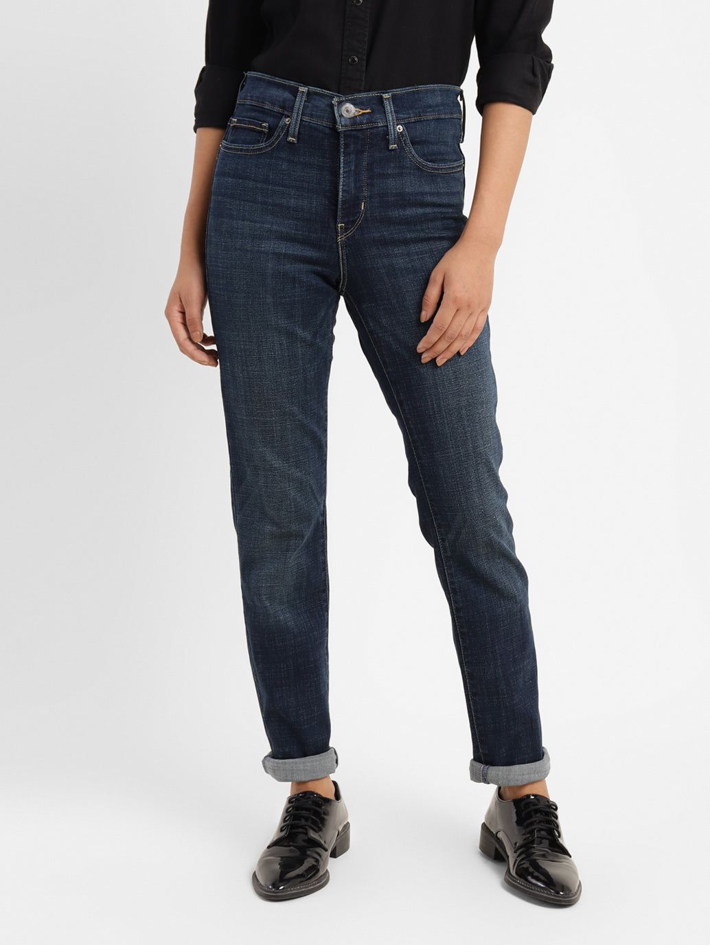 Women's 312 Blue Straight Fit Mid Rise Jeans