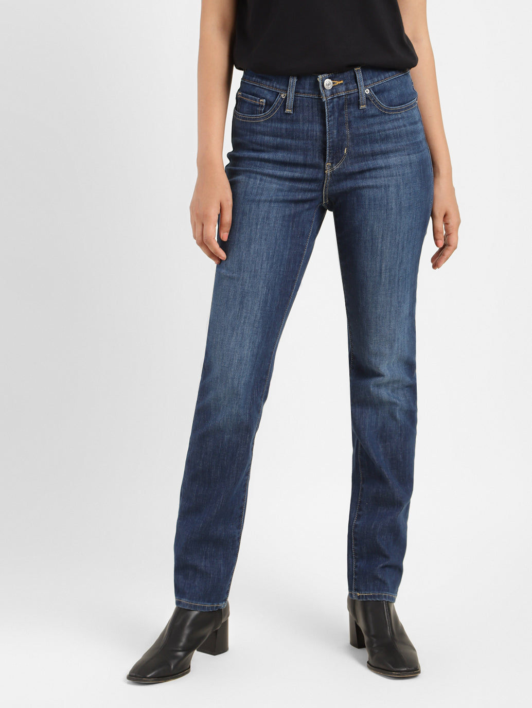 Women's 312 Blue Straight Fit Mid Rise Jeans