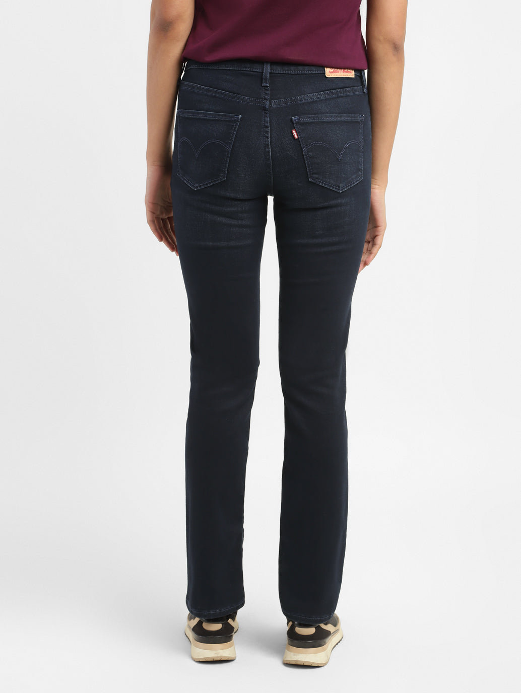 Women's 312 Blue Straight Fit Mid Rise Jeans