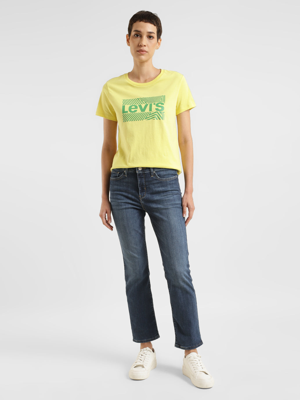 Women's 312 Blue Straight Fit Mid Rise Jeans