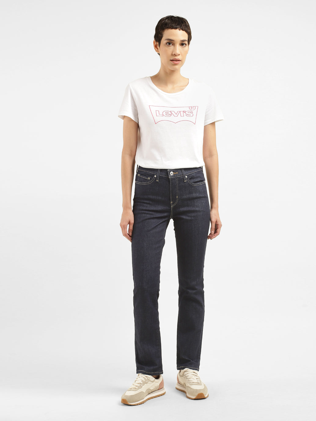 Women's 312 Blue Straight Fit Mid Rise Jeans