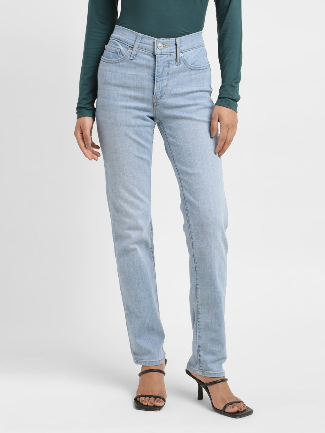 Women's 312 Blue Straight Fit Mid Rise Jeans