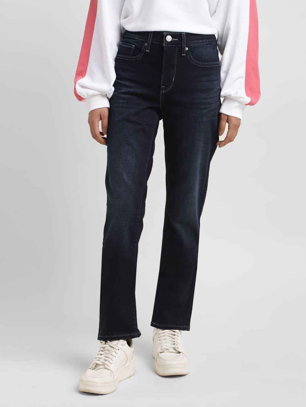 Women's 312 Blue Straight Fit Mid Rise Jeans