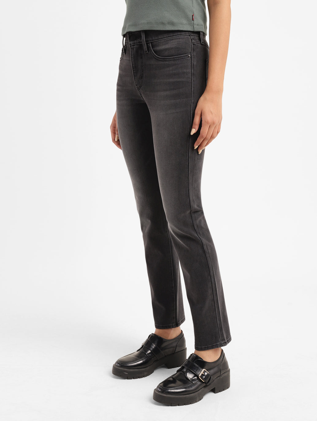 Women's 312 Grey Straight Fit Mid Rise Jeans