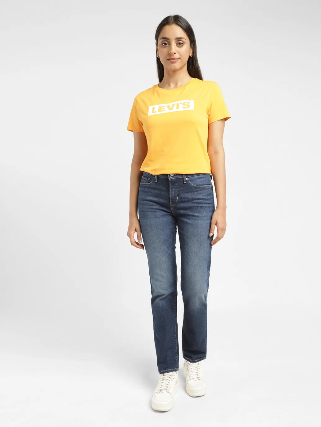 Women's 312 Blue Straight Fit Mid Rise Jeans
