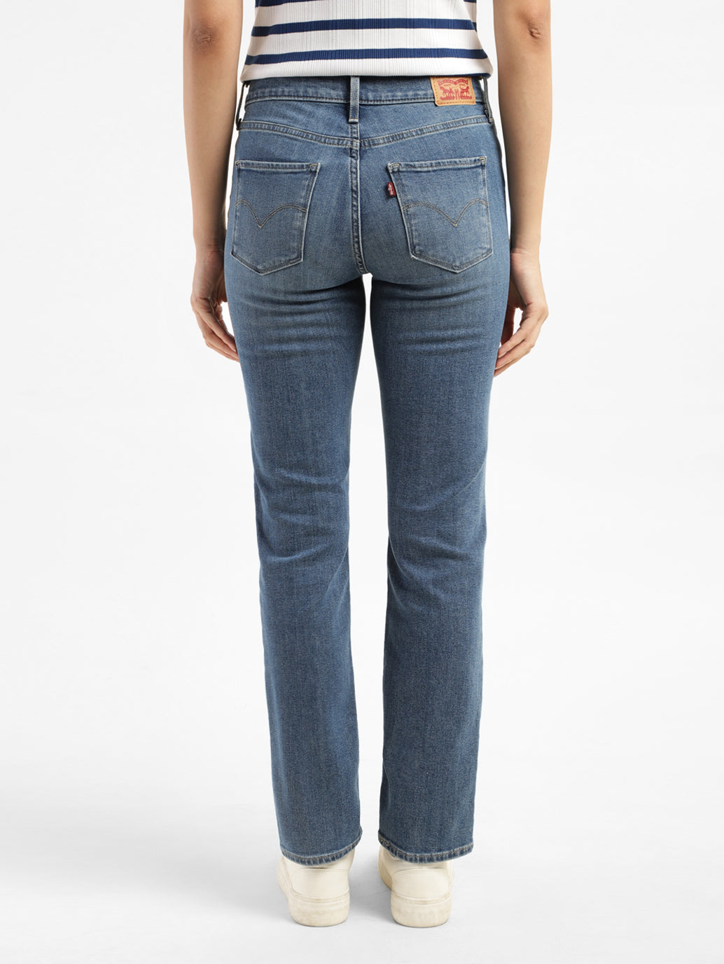 Women's 312 Blue Straight Fit Mid Rise Jeans