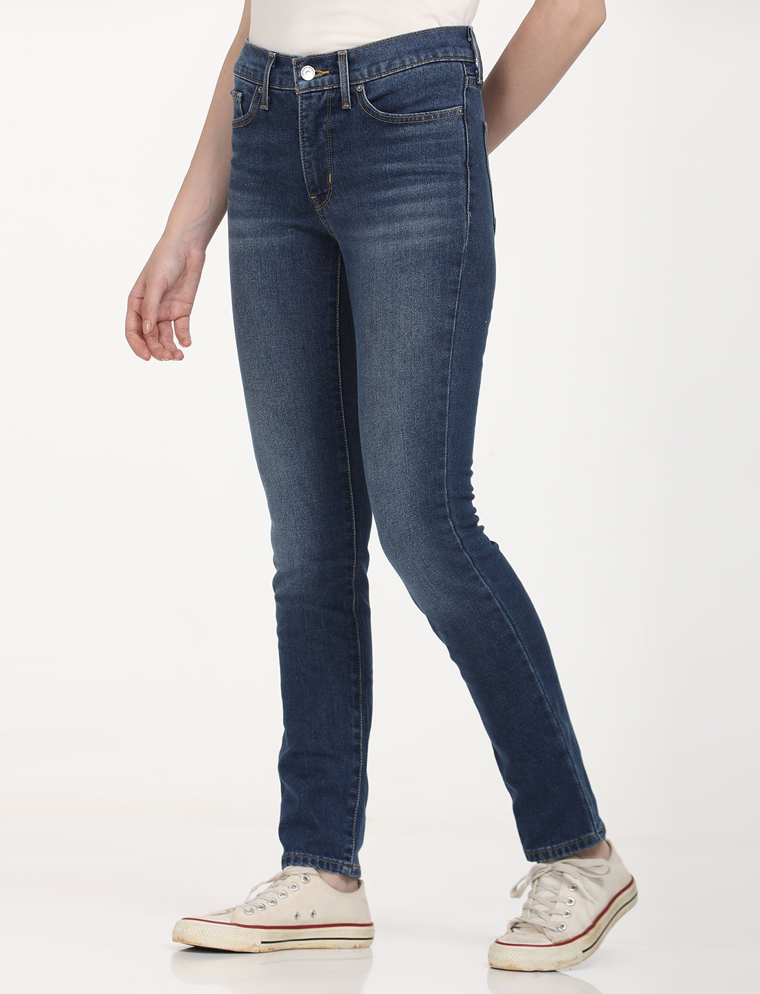 Women's 312 Blue Straight Fit Mid Rise Jeans