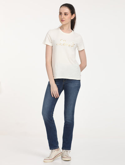 Women's 312 Blue Straight Fit Mid Rise Jeans