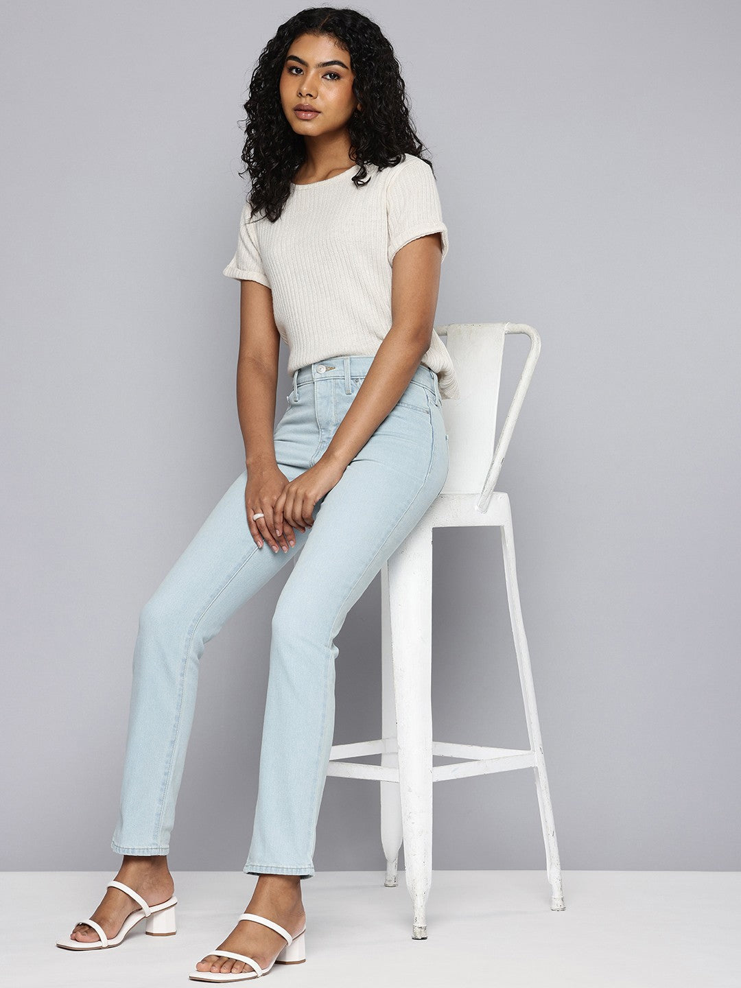 Women's 312 Blue Straight Fit Mid Rise Jeans