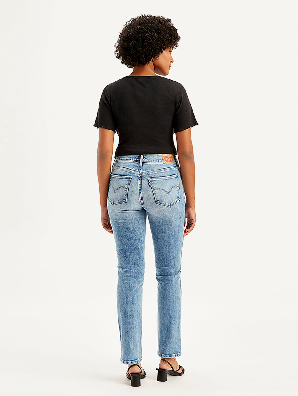 Women's 312 Blue Straight Fit Mid Rise Jeans - Back View