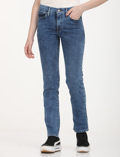 levi's Women's 312 Blue Straight Fit Mid Rise Jeans-picture-23