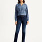 Women's 312 Navy Blue Straight Fit Mid Rise Jeans - Front View
