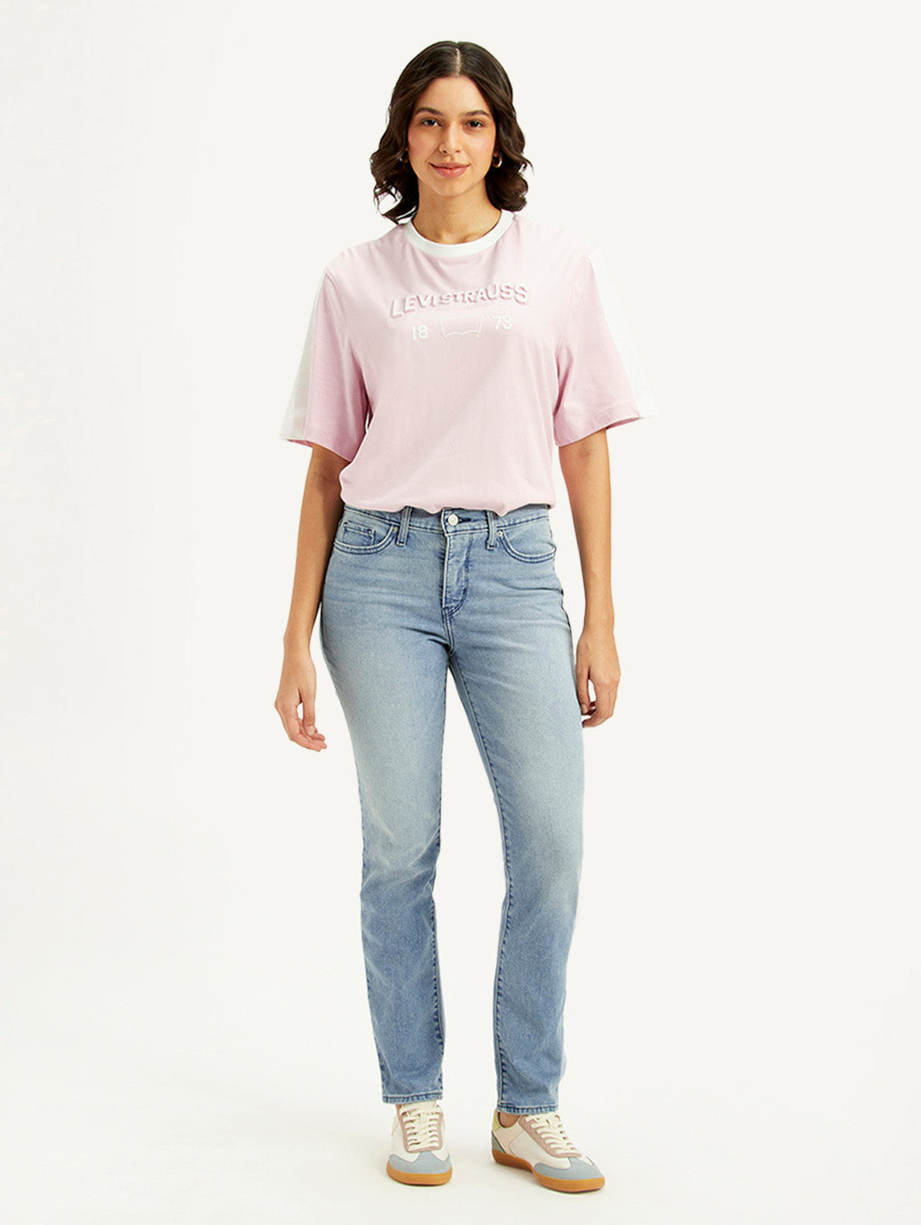 Women's 312 Light Blue Straight Fit Mid Rise Jeans - Front View