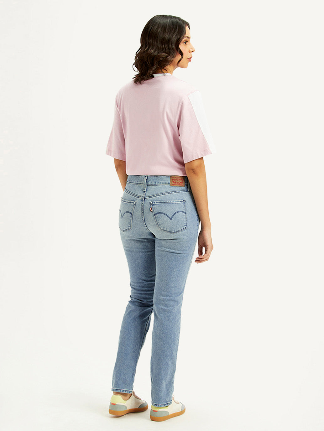 Women's 312 Light Blue Straight Fit Mid Rise Jeans - Back View