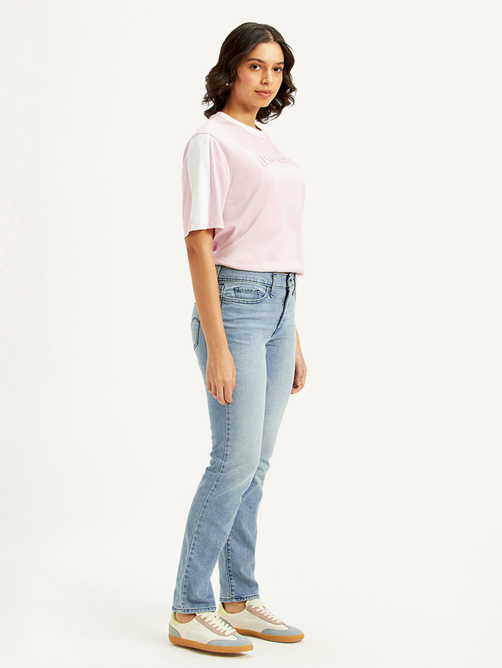 Women's 312 Light Blue Straight Fit Mid Rise Jeans - Side View