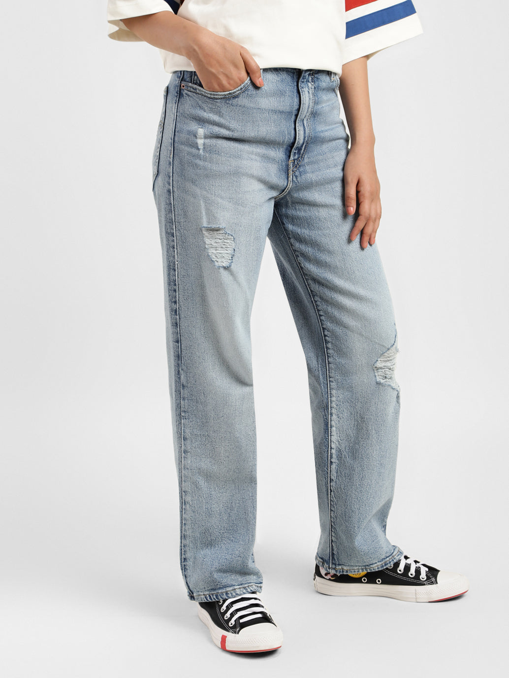 Women's Mid Rise Ribcage Straight Fit Jeans