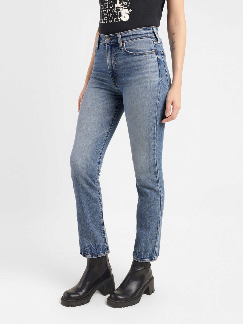 Women's High Rise Ribcage Straight Fit Jeans