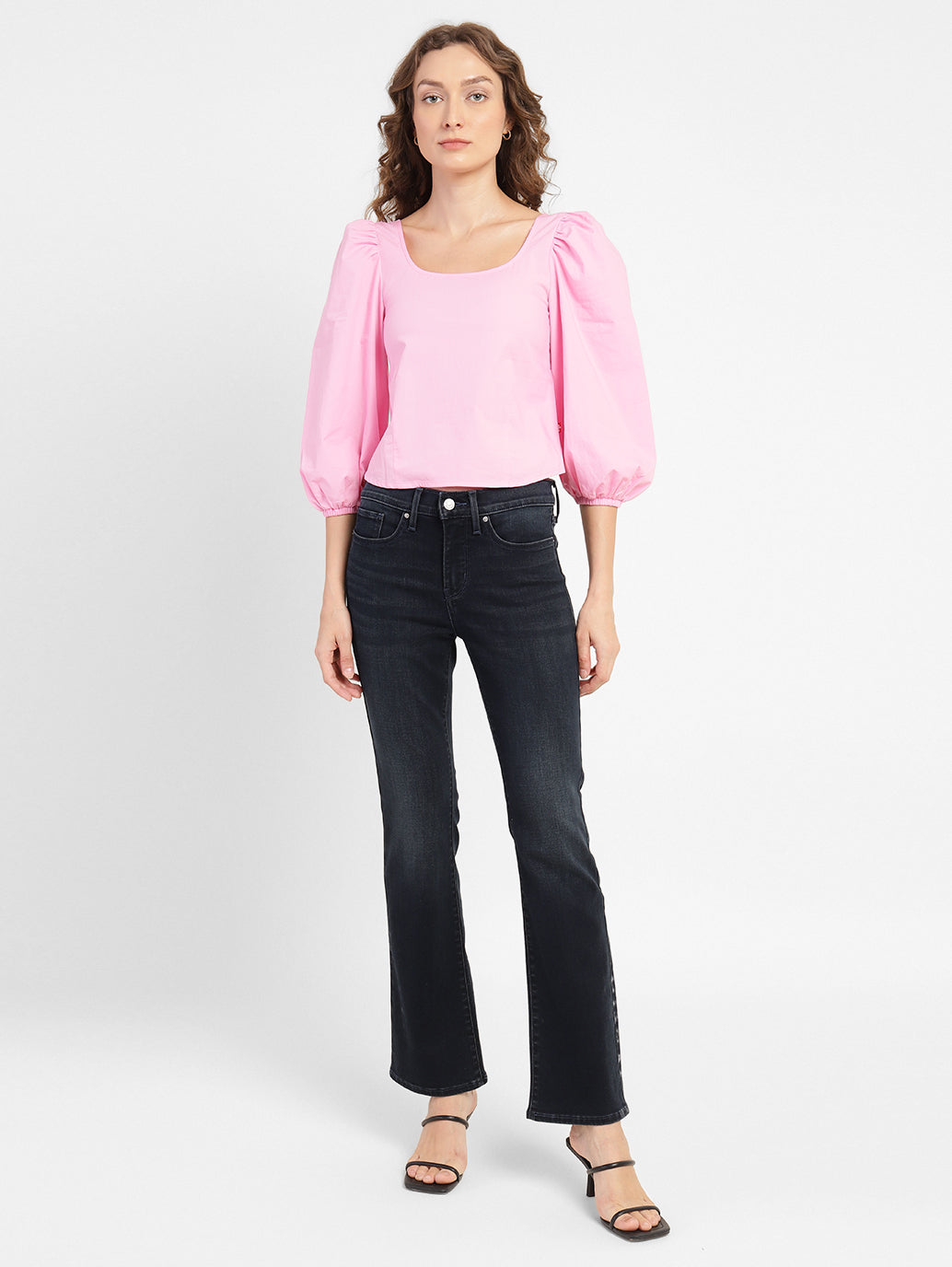 Women's 315 Blue Flared Fit High Rise Jeans