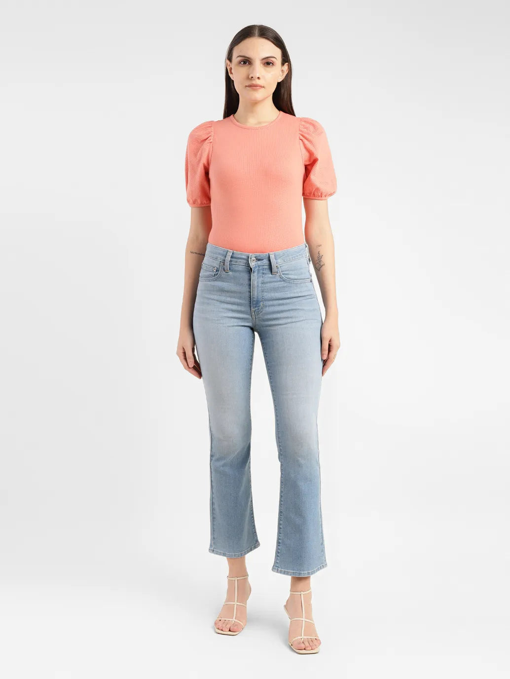 Women's 315 Blue Flared Fit High Rise Jeans