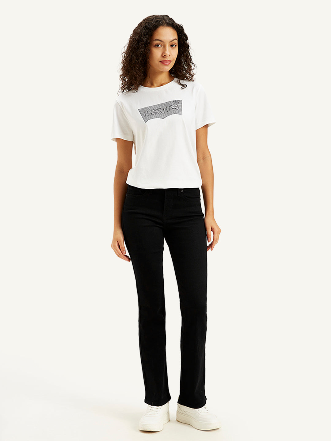 Women's 315 Black Flared Fit High Rise Jeans