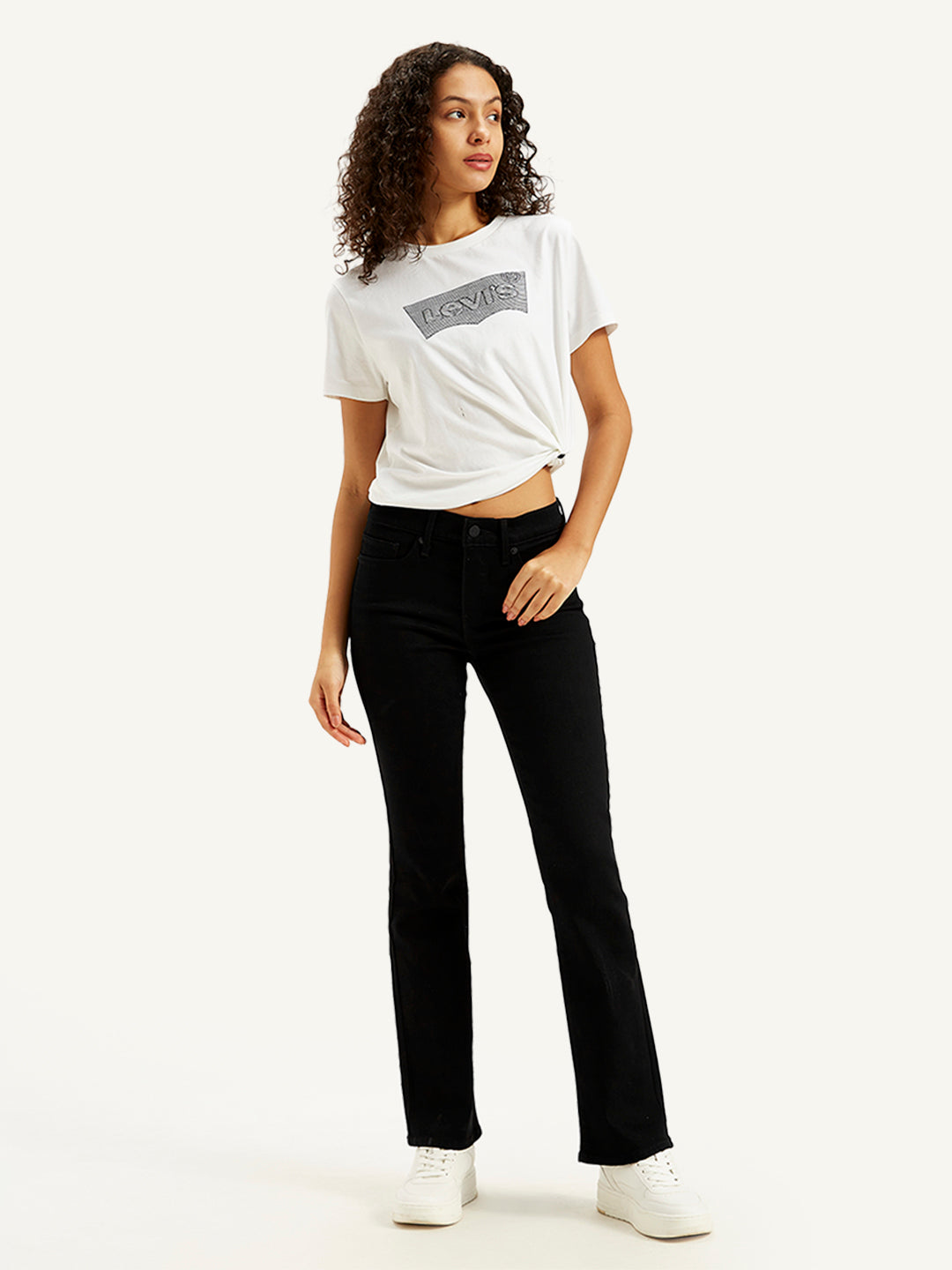 Women's High Rise 315 Bootcut Black Jeans