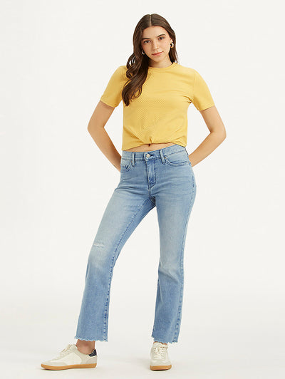 Women's 315 Blue Flared Fit High Rise Jeans-image-49