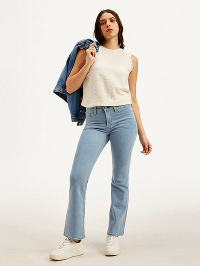 Women's 315 Light Blue Flared Fit High Rise Jeans-image-36