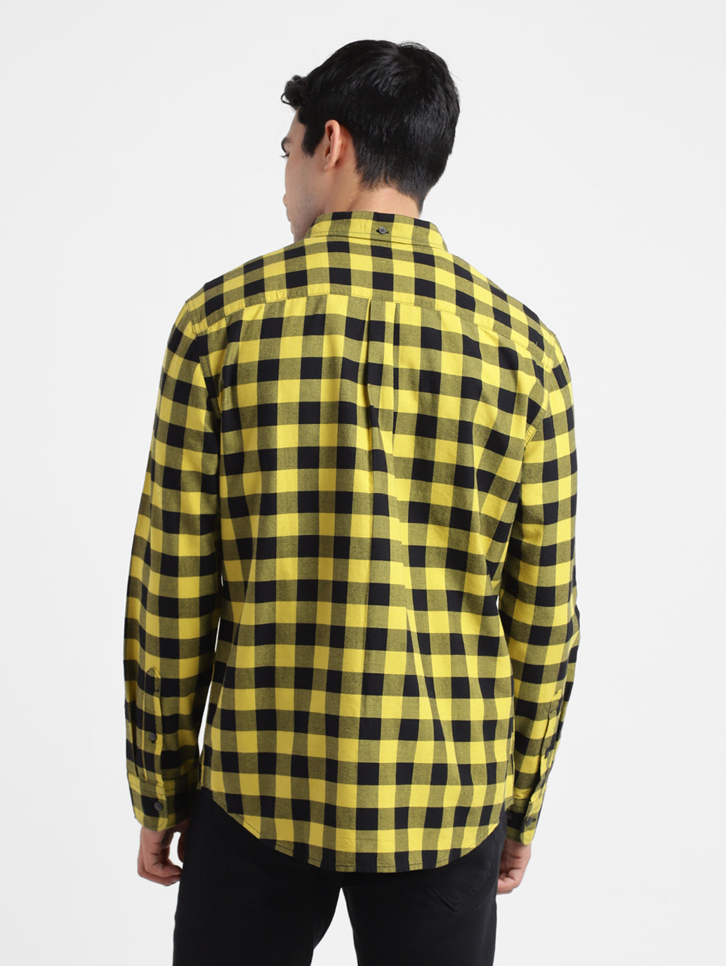 Men's Checkered Spread Collar Shirt - 5f016b5c-a66a-433d-b278-881a42ec4541 View