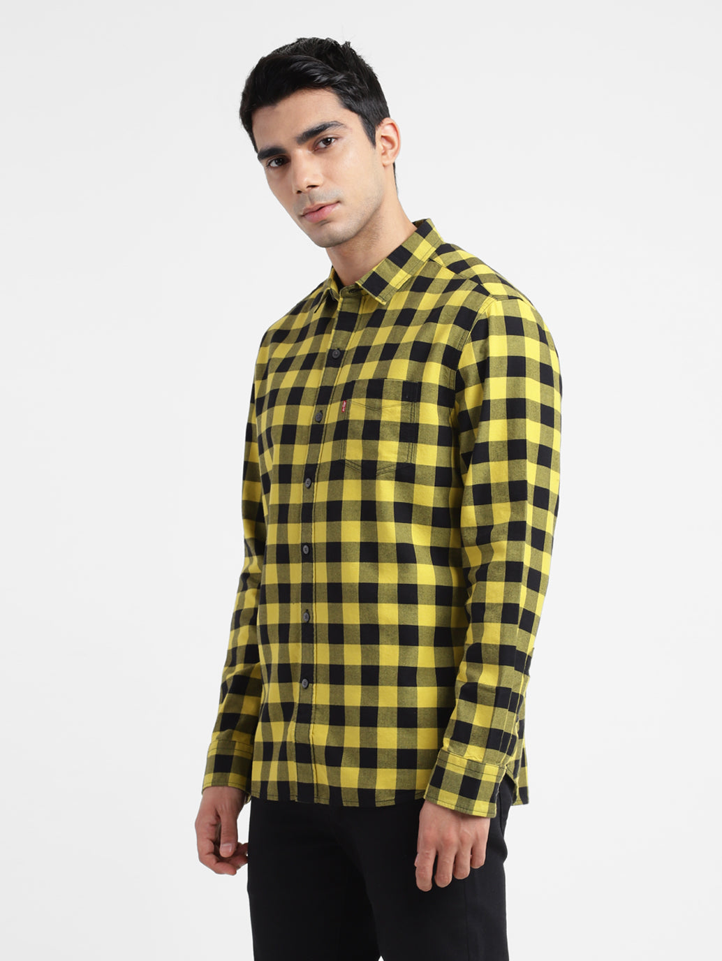 Men's Checkered Spread Collar Shirt - db3a5655-31be-4069-a157-bfd5bce7560a View