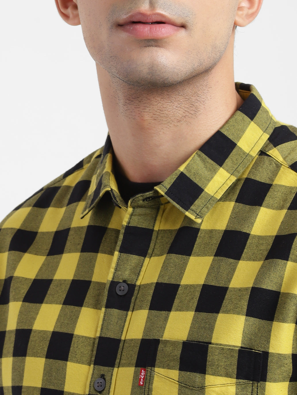 Men's Checkered Spread Collar Shirt - e84e3c85-d0be-4635-9a39-4b6d23c52564 View
