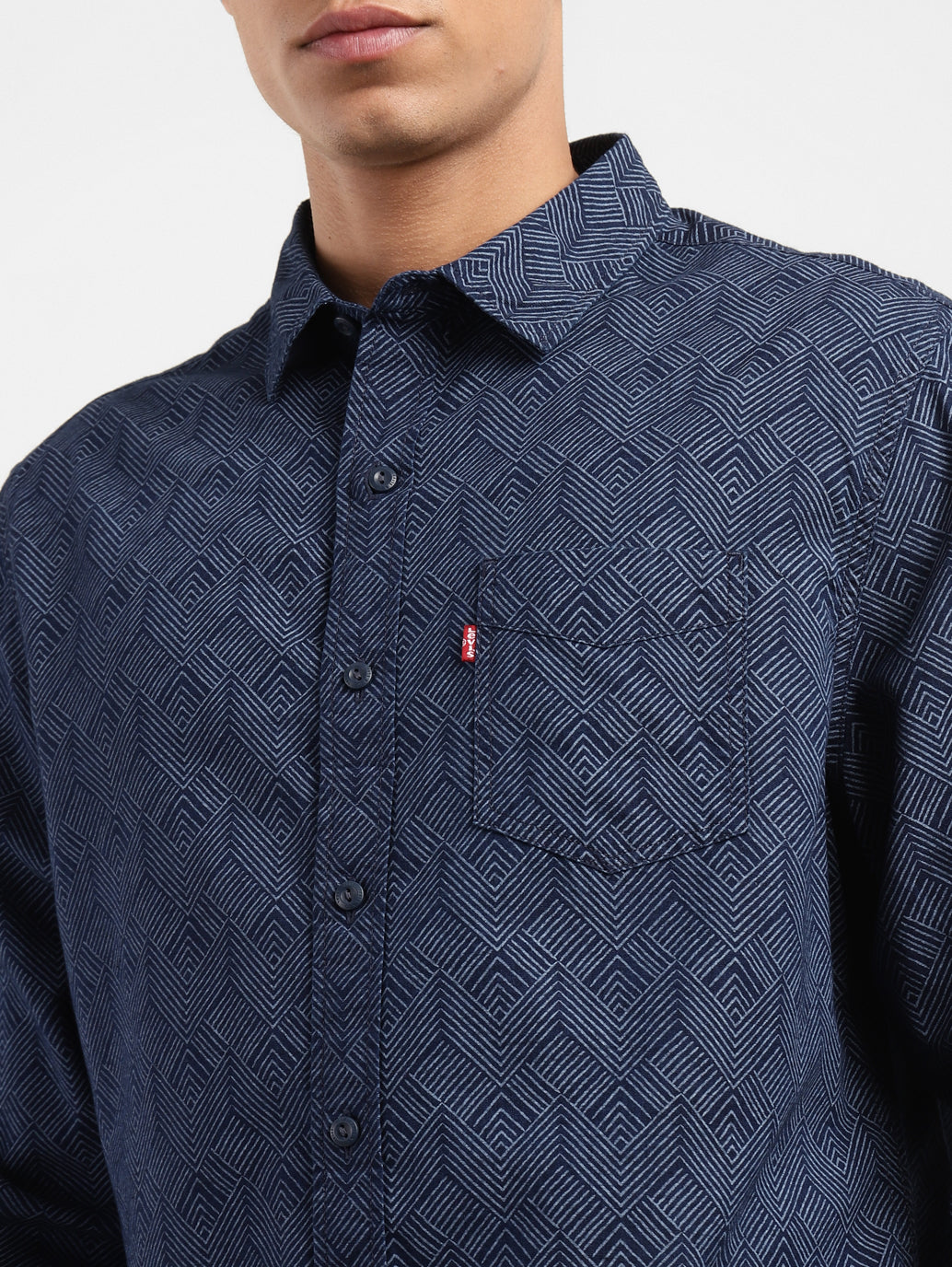 Men's Geometric Print Slim Fit Shirt