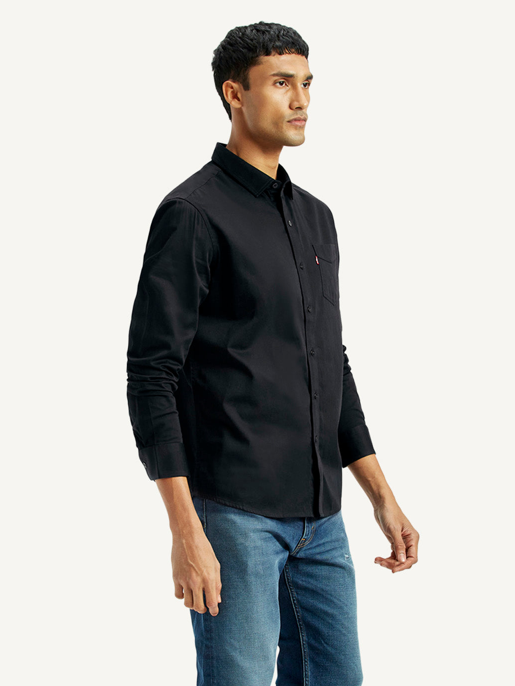Men's Solid Slim Fit Shirt - Side View