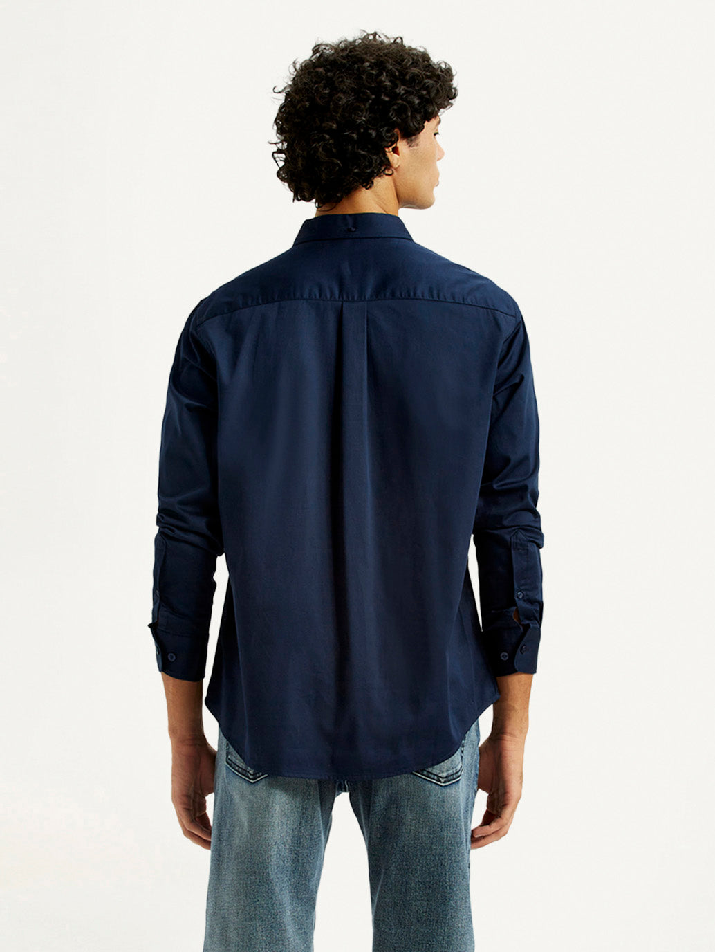 Men's Solid Slim Fit Shirt - Back View