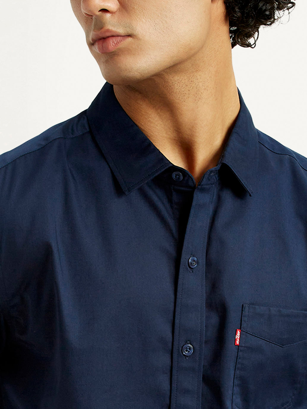 Men's Solid Slim Fit Shirt - Detail View
