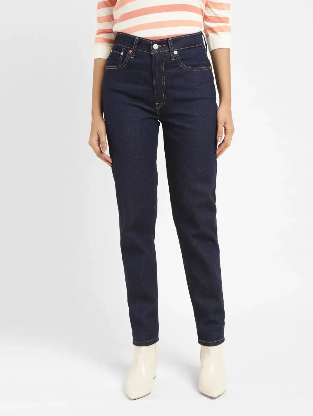 Women's Navy Blue Loose Fit High Rise Boyfriend Jeans – Levis