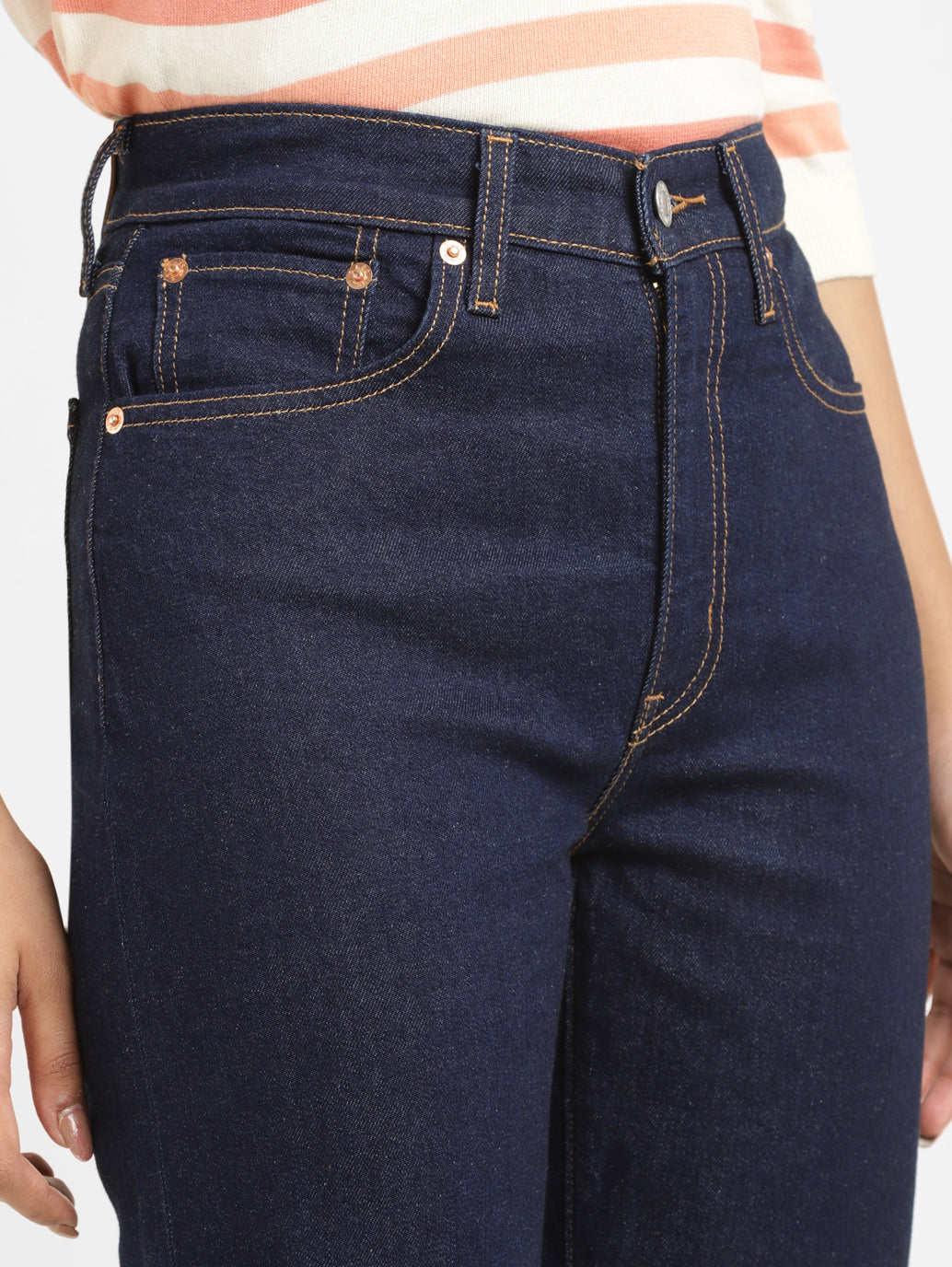 Women's Navy Blue Loose Fit High Rise Boyfriend Jeans – Levis