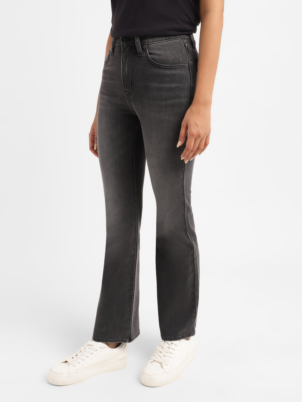 Women's 725 Grey Flared Fit High Rise Jeans - Main Image