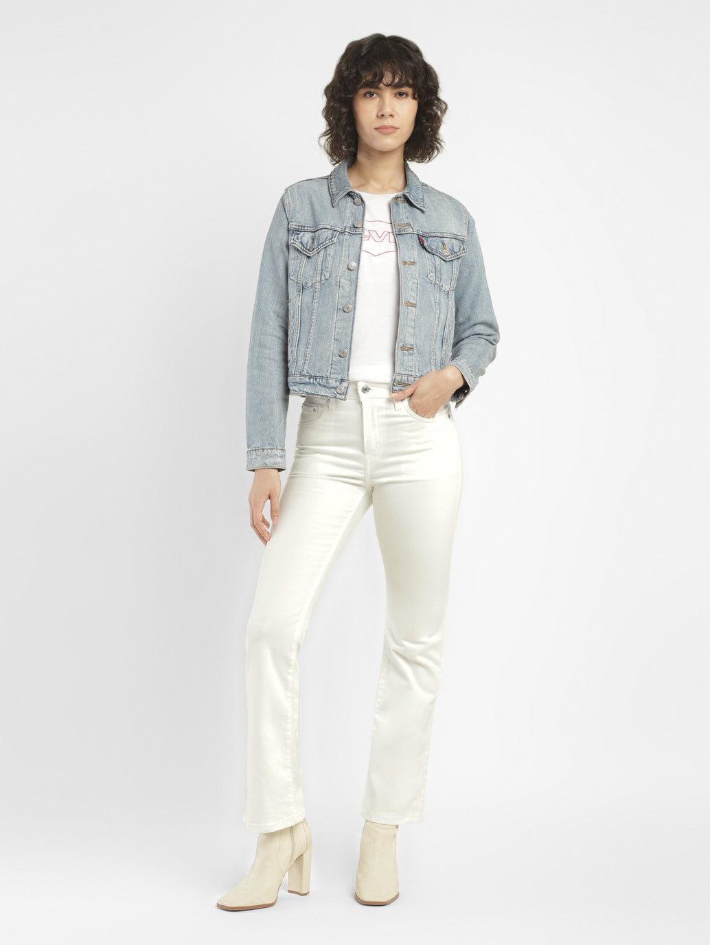 Women's 725 White Bootcut Fit High Rise Jeans