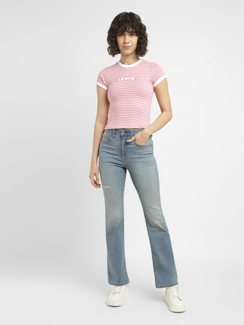 Women's 725 Blue Bootcut Fit High Rise Jeans