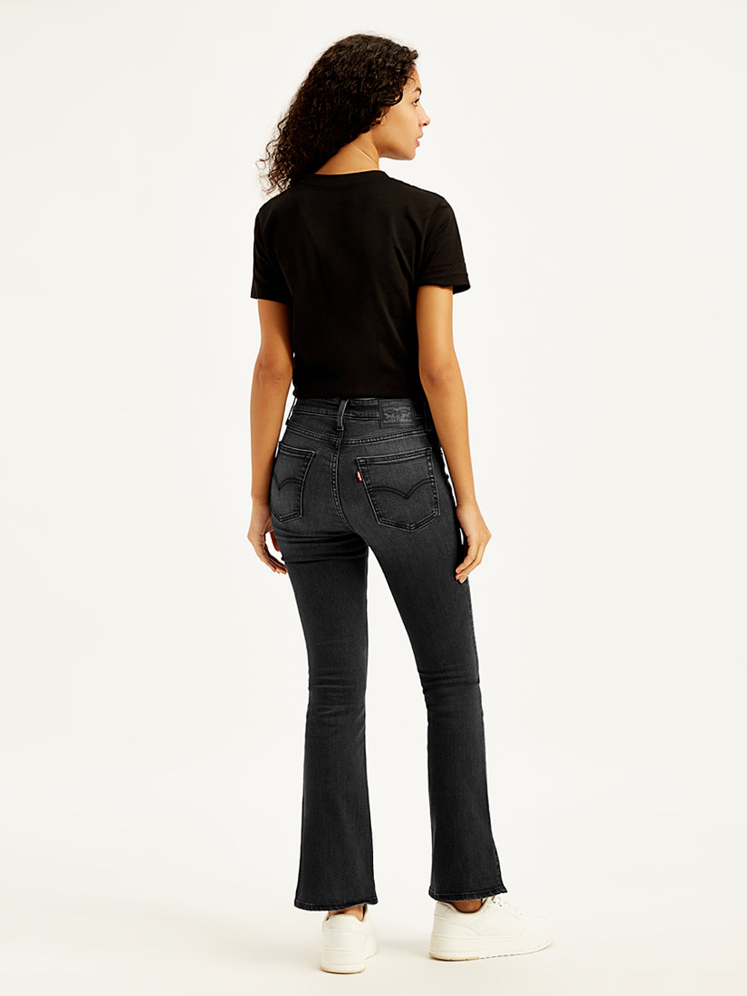 Women's High Rise 725 Slim Bootcut Fit Black Jeans