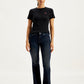 Women's 725 Navy Blue Flared Fit High Rise Jeans - 35a634fa-7025-4076-a200-6fa46d6f2b31 View