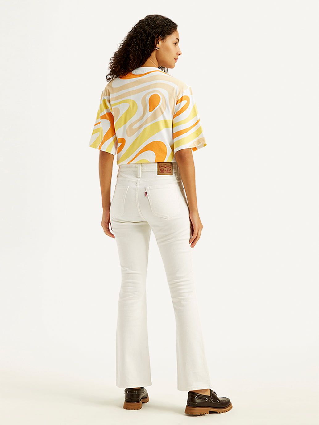 Women's High Rise 725 Slim Bootcut Fit White Jeans