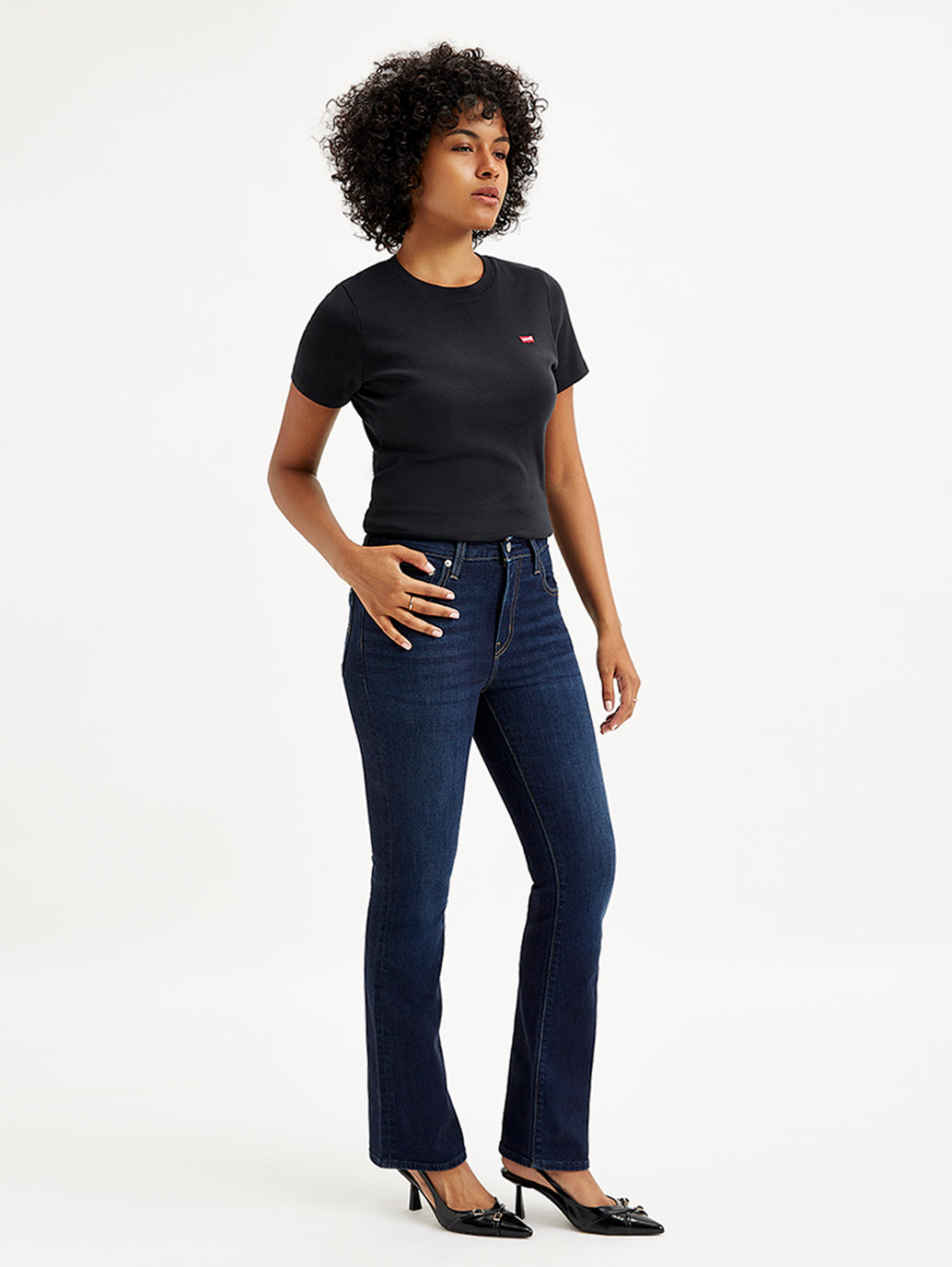 Women's High Rise 725 Slim Bootcut Fit Navy Jeans