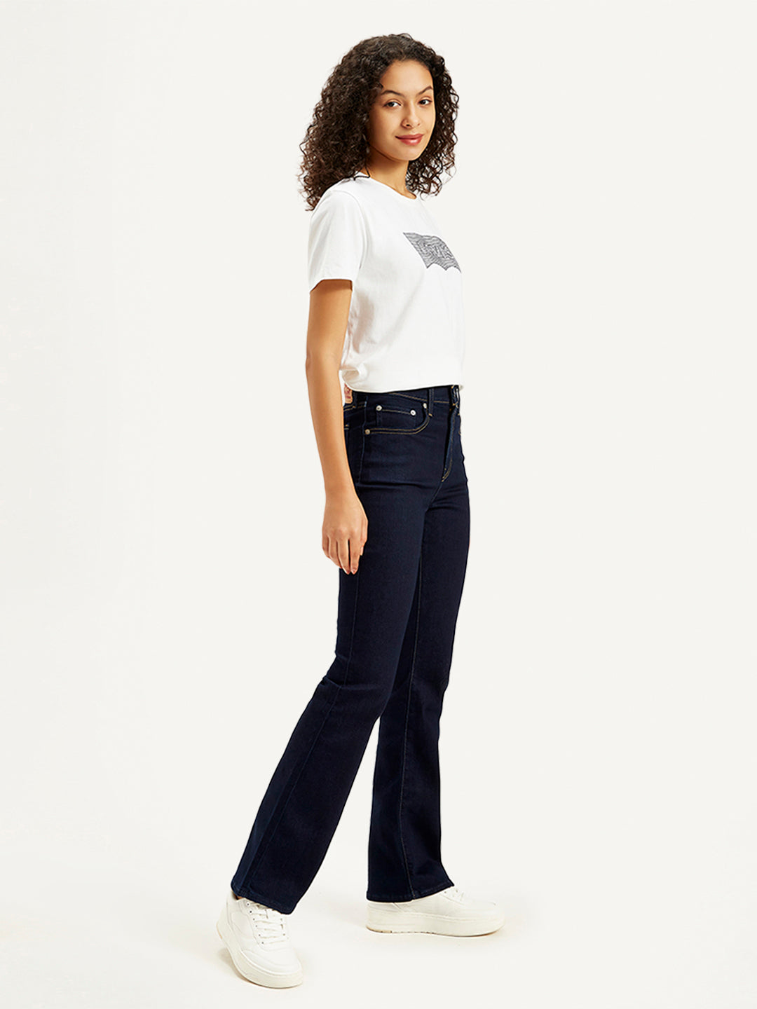 Women's High Rise 725 Slim Bootcut Fit Navy Jeans