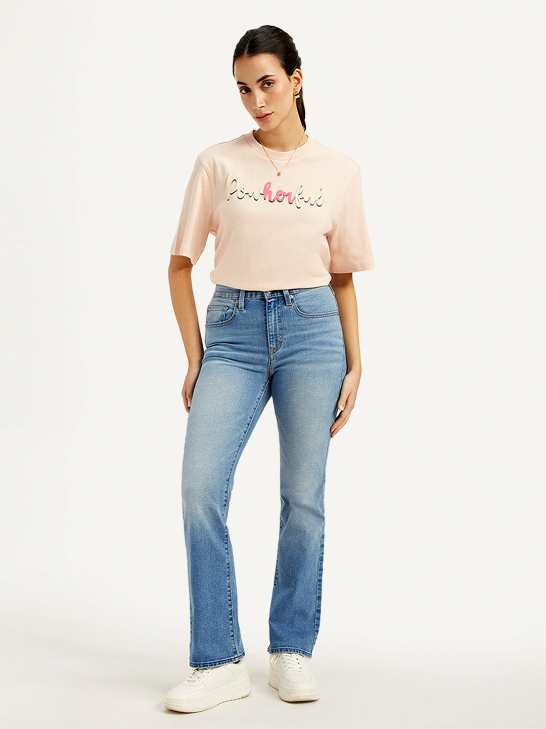 Women's 725 Blue Flared Fit High Rise Jeans