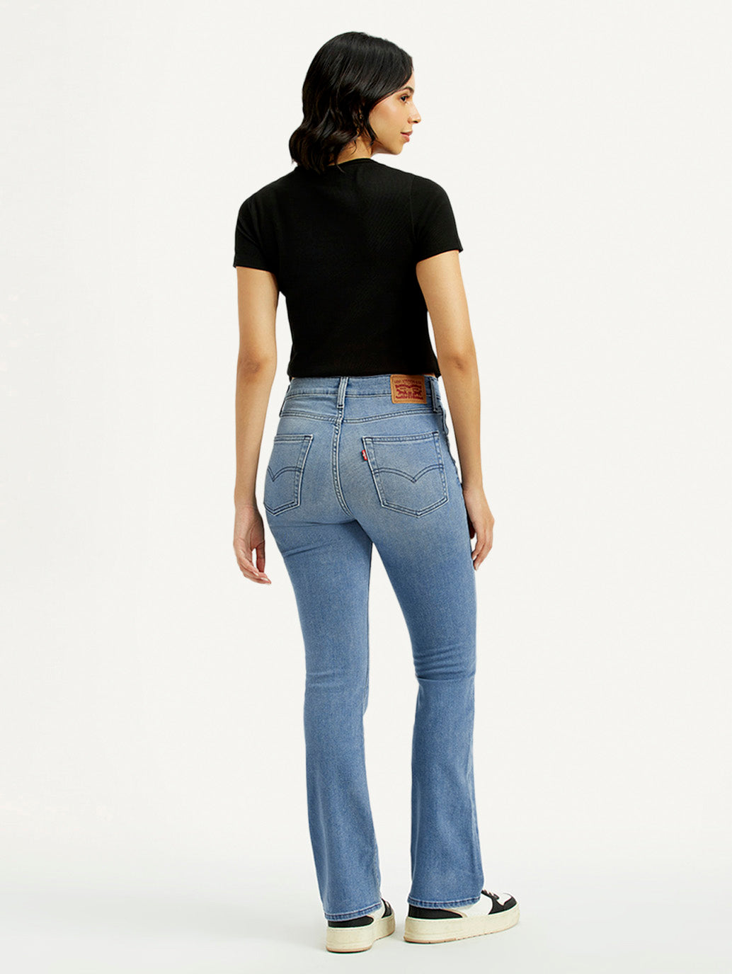 Women's 725 Med Indigo Bootcut Fit High Rise Jeans - Back View