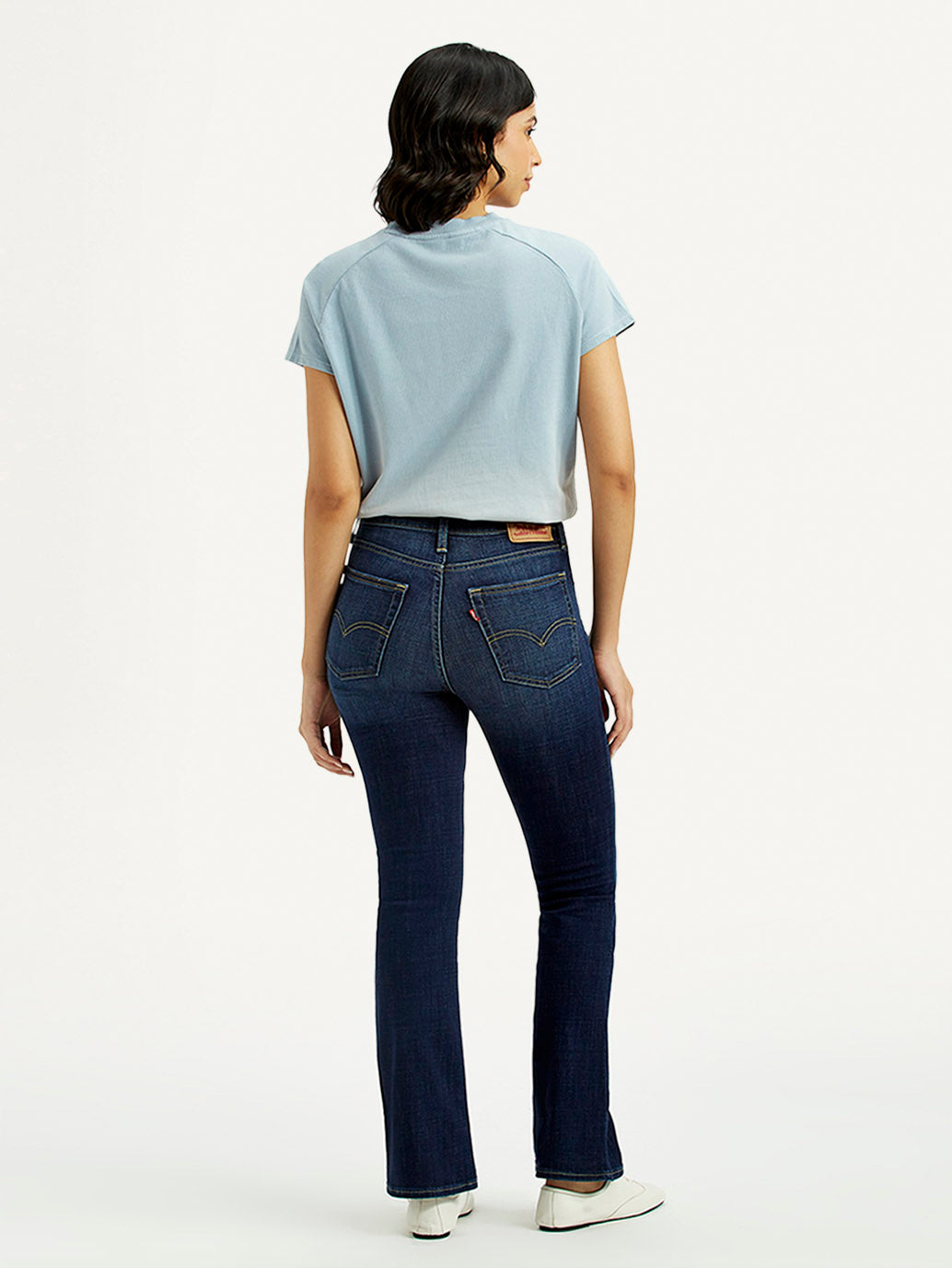 Women's 725 Dark Indigo Flared Fit High Rise Jeans - Back View