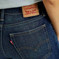 Women's 725 Dark Indigo Flared Fit High Rise Jeans - Detail View