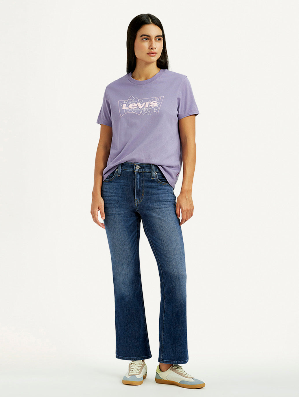 Women's 725 Dark Indigo Bootcut Fit High Rise Jeans - Styleshot View
