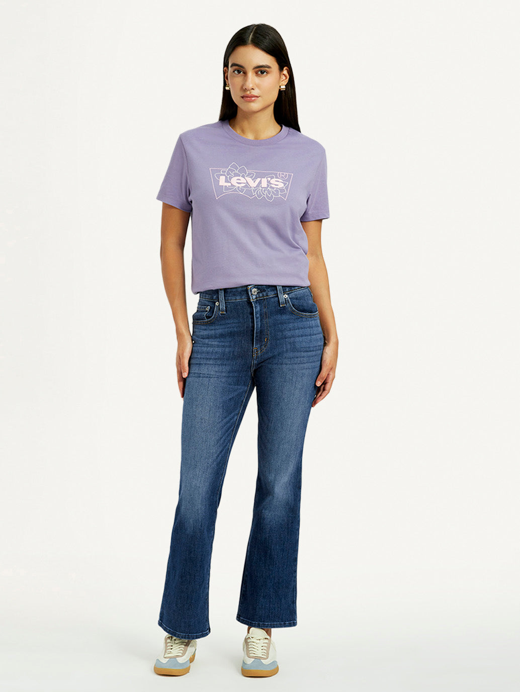 Women's 725 Blue Flared Fit High Rise Jeans